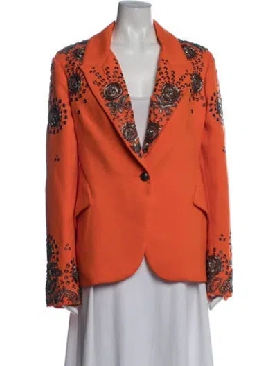 Pre-owned L'agence Patterned Blazer W/ Tags In Orange
