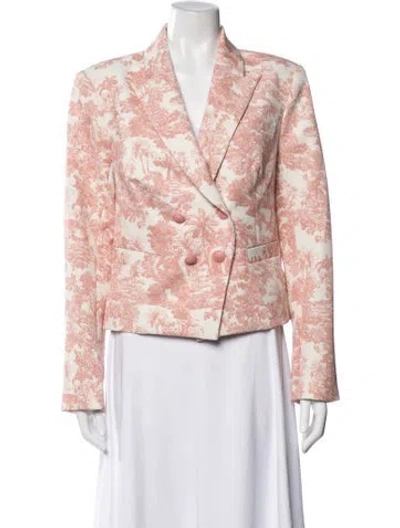 Pre-owned L'agence Patterned Blazer In White