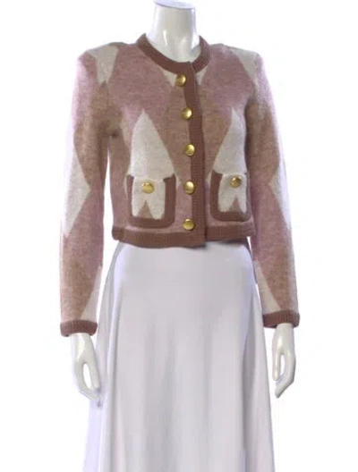 Pre-owned L'agence Patterned Crew Neck Sweater W/ Tags In Brown