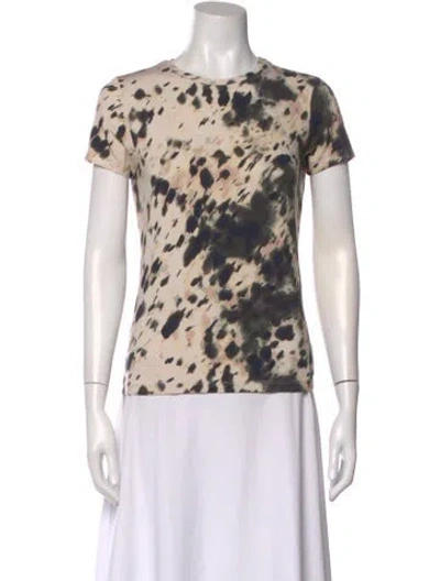 Pre-owned L'agence Patterned Crew Neck T-shirt In Neutral