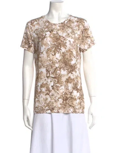 Pre-owned L'agence Patterned Crew Neck T-shirt In Neutral