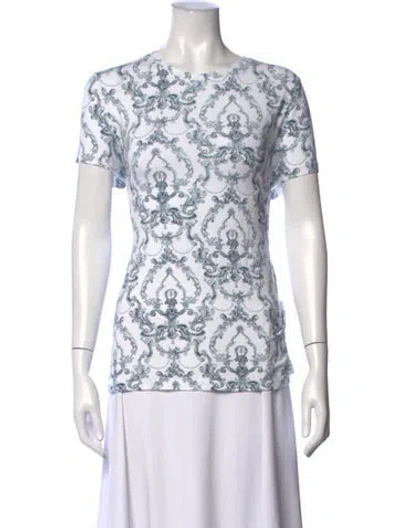 Pre-owned L'agence Patterned Crew Neck T-shirt In Neutral