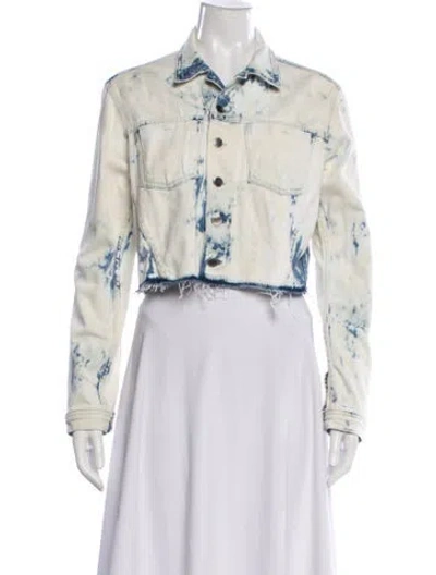 Pre-owned L'agence Patterned Denim Jacket In Neutral