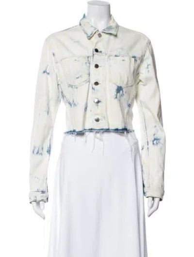 Pre-owned L'agence Patterned Denim Jacket In Neutral