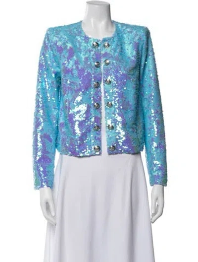 Pre-owned L'agence Patterned Evening Jacket In Blue