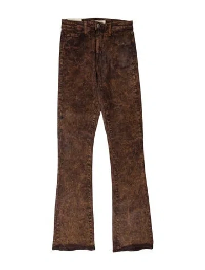 Pre-owned L'agence Patterned Flared Pants W/ Tags In Brown