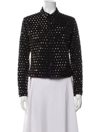 Pre-owned L'agence Patterned Jacket W/ Tags In Black