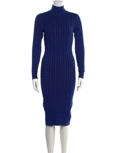 Pre-owned L'agence Patterned Knee-length Dress In Blue