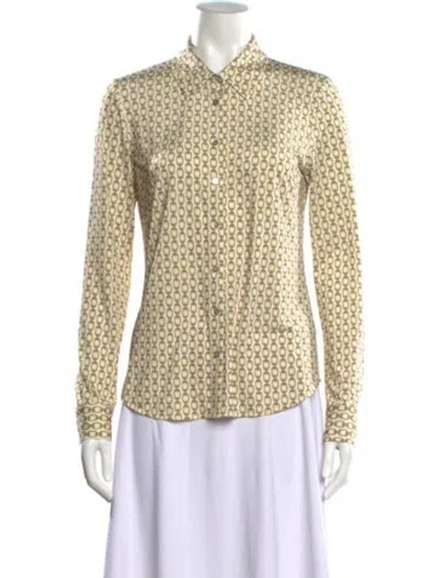 Pre-owned L'agence Patterned Long Sleeve Blouse In Multi