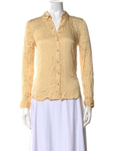 Pre-owned L'agence Patterned Long Sleeve Button-up Top In Neutral