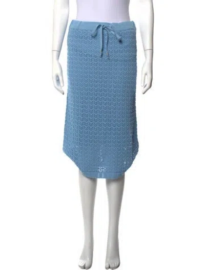 Pre-owned L'agence Patterned Midi Length Skirt W/ Tags In Blue