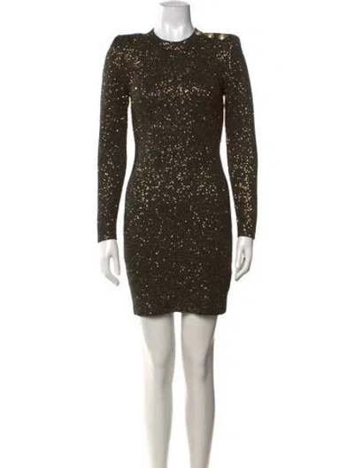 Pre-owned L'agence Patterned Mini Dress In Black