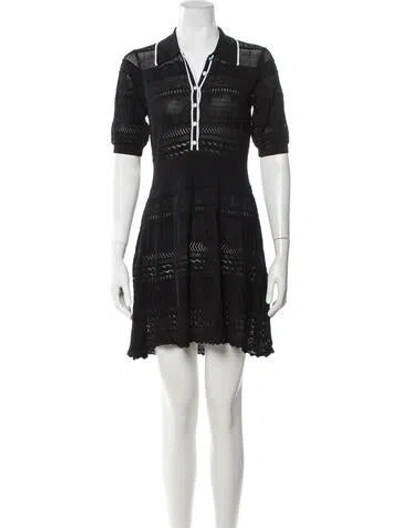 Pre-owned L'agence Patterned Mini Dress W/ Tags In Black