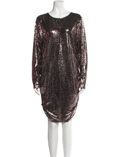 Pre-owned L'agence Patterned Mini Dress W/ Tags In Brown