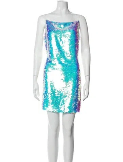 Pre-owned L'agence Patterned Mini Dress In White