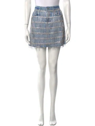 Pre-owned L'agence Patterned Mini Skirt In White