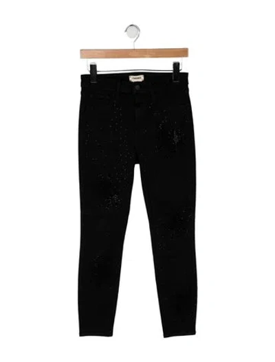 Pre-owned L'agence Patterned Skinny Leg Pants In Black