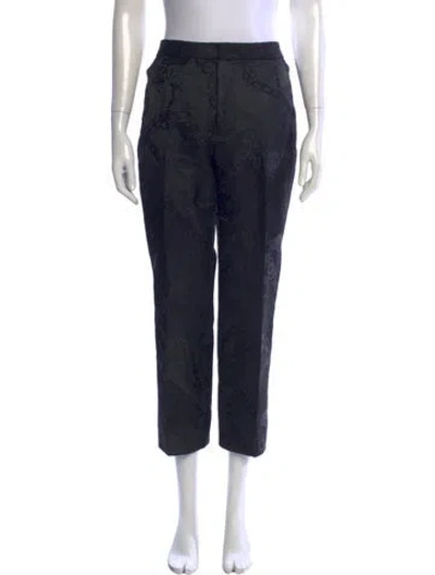 Pre-owned L'agence Patterned Straight Leg Pants In Black