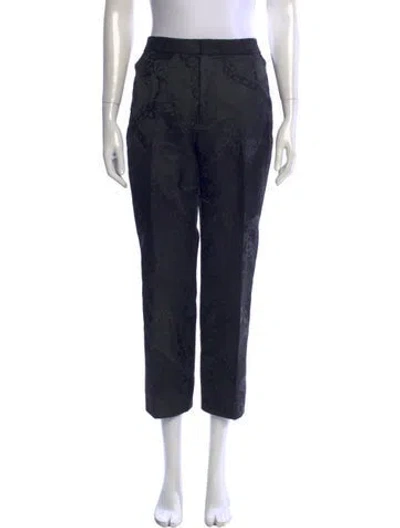 Pre-owned L'agence Patterned Straight Leg Pants In Black