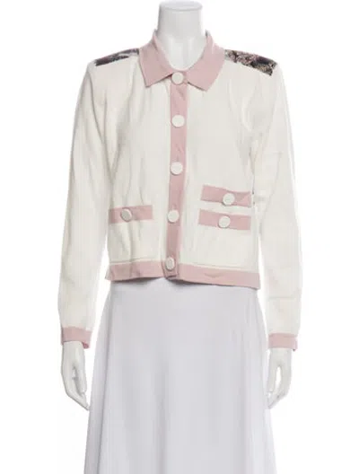 Pre-owned L'agence Patterned Sweater In White