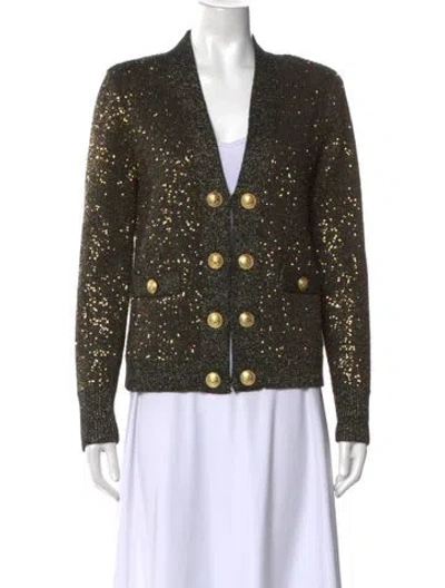Pre-owned L'agence Patterned V-neck Sweater In Multi