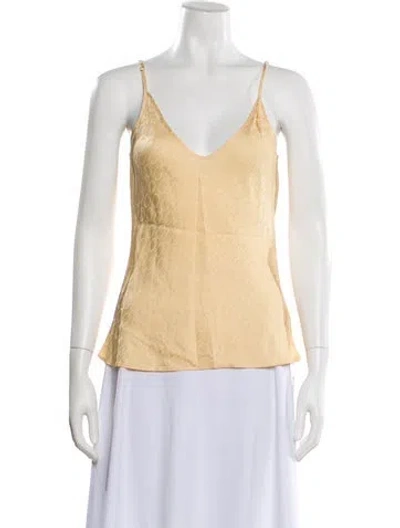 Pre-owned L'agence Patterned V-neck Top W/ Tags In Neutral