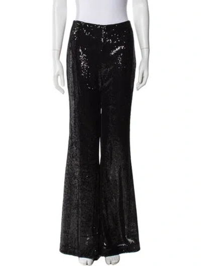 Pre-owned L'agence Patterned Wide Leg Pants In Black