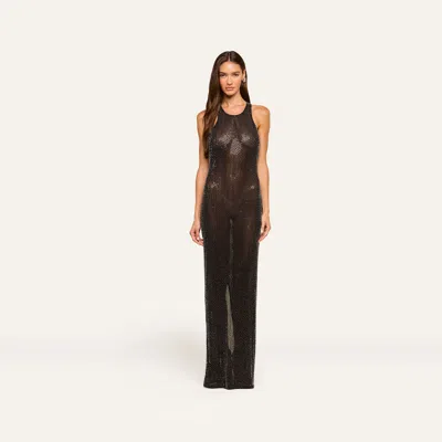 L'agence Paula Gown In Black Embellishment