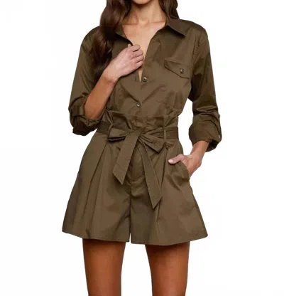 L'agence Pearson Button Front Blouse In Green
