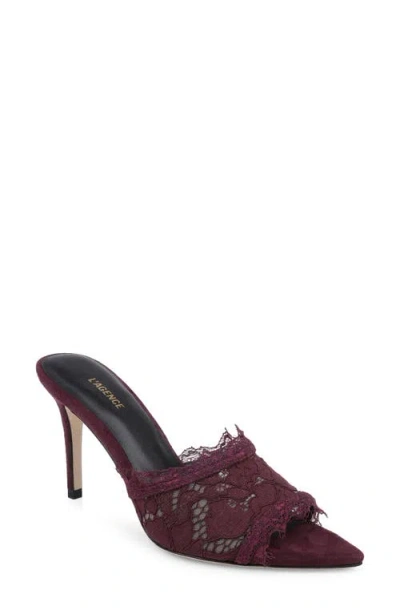L'agence Penn Pointed Toe Lace Sandal In Burgundy