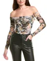L'agence Peonie Off-shoulder Bodysuit In Multi