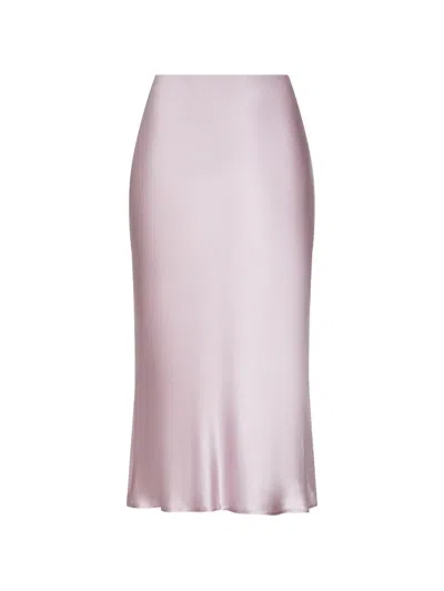 L'agence Perin Silk Midi Skirt In Pink