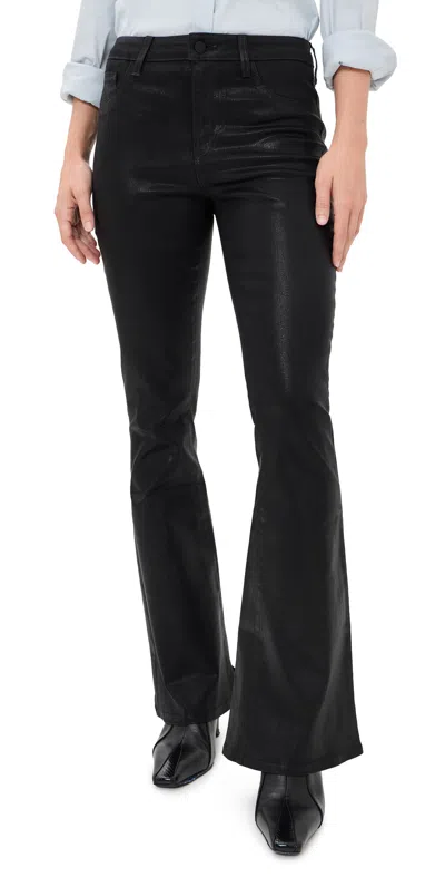 L'agence Petite Marty Flare Jeans Noir Coated In Black