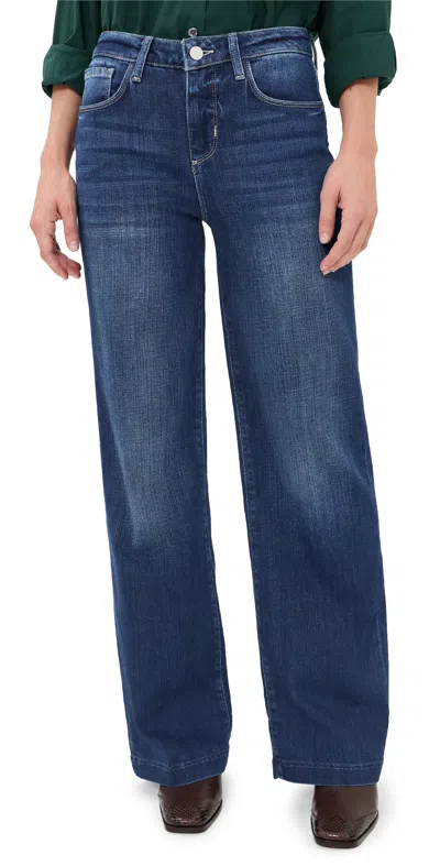 L'agence Petite Scottie Wide Leg Jeans Marvista In Blue