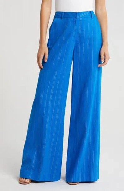 L'agence Pilar High Waist Wide Leg Pants In Blue
