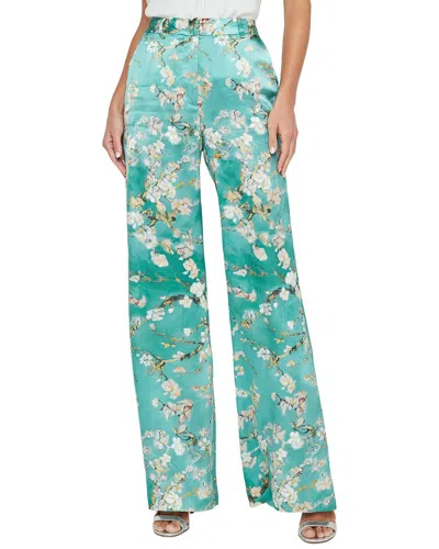 L'agence Pilar Silk Wide Leg Pant In Multi