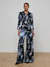 L'agence Pilar Silk Wide-leg Pant In Multi