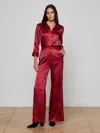 L'agence Pilar Silk Wide-leg Pant In Red