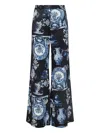 L'agence Pilar Porcelain Silk Wide-leg Pants In Black