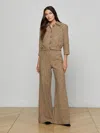 L'agence Pilar Tweed Wide-leg Pant In Brown