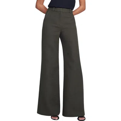 L'agence Pilar Tweed Wide Leg Pants In Green