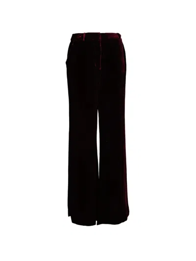 L'agence Pilar Velvet Palazzo Pants In Red