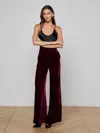 L'agence Pilar Velvet Wide-leg Pant In Pink