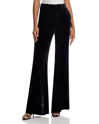 L'agence Pilar Velvet Wide Leg Pants In Black