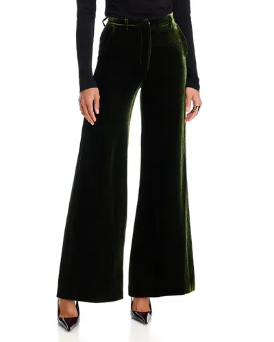 L'agence Pilar Velvet Wide Leg Pants In Green
