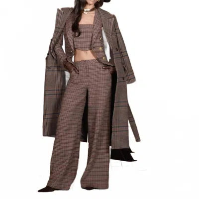 L'agence Pilar Wide Leg Pants In Brown