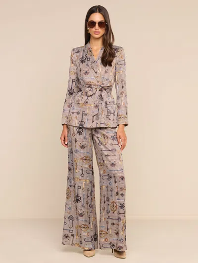 L'agence Pilar Wide-leg Pant In Gray