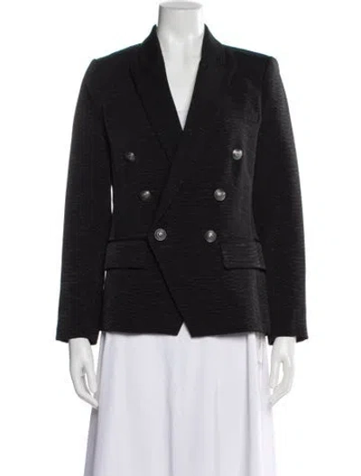 Pre-owned L'agence Plaid Print Blazer In Gray