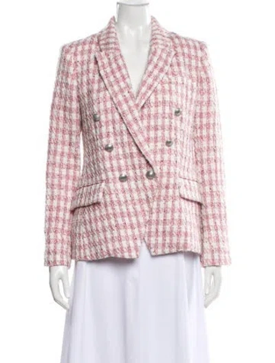 Pre-owned L'agence Plaid Print Blazer In Multi
