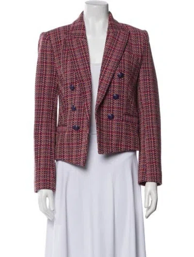 Pre-owned L'agence Plaid Print Blazer In Multi